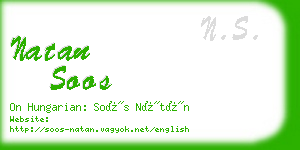natan soos business card